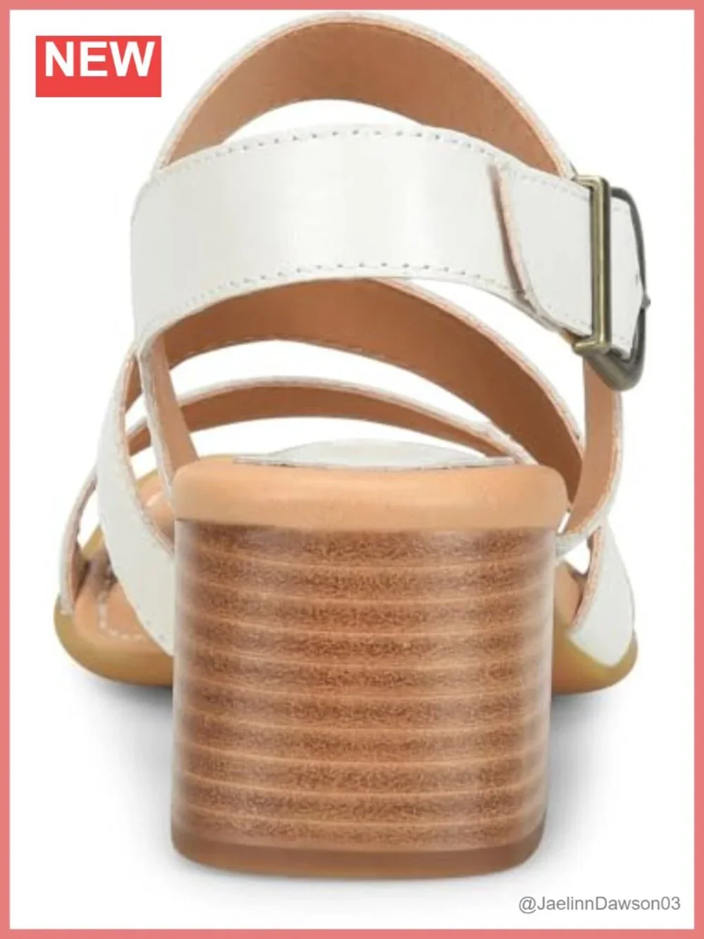 Women's Secan Leather Heeled Sandals with Block Heel, Open Square Toe